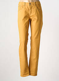 Pantalon slim țesătură poplin mărime normală galben CREAM femme
