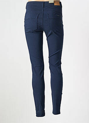 Pantalon slim țesătură poplin mărime normală albastru CREAM femeie