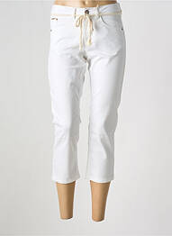 Pantalon trei sferturi elasticitate mărime normală alb CREAM femme