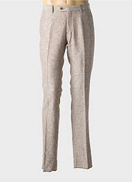 Pantalon slim închidere cu fermoar sub clapetă cu nasturi mărime normală bej FITECOM homme