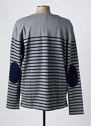 Pulover guler rotund mâneci lungi gri DEAUVILLE & ARMOR-LUX bărbat
