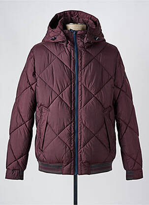 Geacă matlasată buzunare cu glugă violet S4 JACKETS bărbat