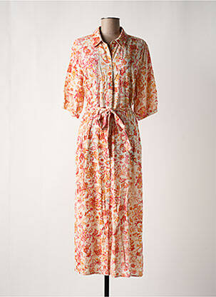 Rochie midi mâneci 3/4 mâneci 3/4 portocalie CREAM femeie