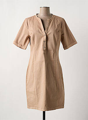 Rochie midi mâneci scurte mâneci scurte maro CREAM femeie