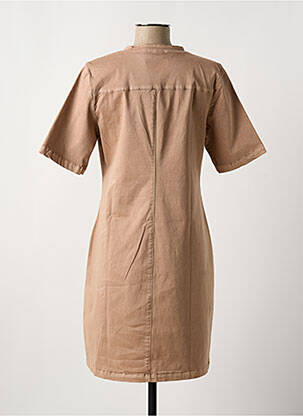 Rochie midi mâneci scurte mâneci scurte maro CREAM femeie