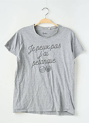 Tricou croială dreaptă mâneci scurte gri ENKR. bărbat