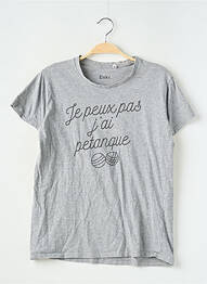 Tricou croială dreaptă mâneci scurte gri ENKR. homme