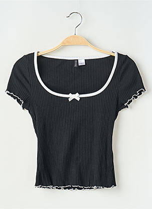Top elasticitate mâneci scurte negru DIVIDED H&M femeie