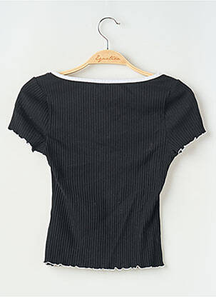 Top elasticitate mâneci scurte negru DIVIDED H&M femeie