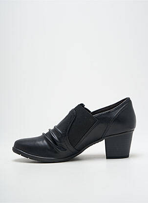 Botine/ghete material neted toc de 4 la 6 cm negru JANA femeie