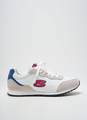 Adidași vârf rotund toc plat până la 3 cm alb SKECHERS femeie