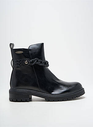 Botine/ghete țesătură satinată toc plat până la 3 cm negru DÉES SHOES femeie