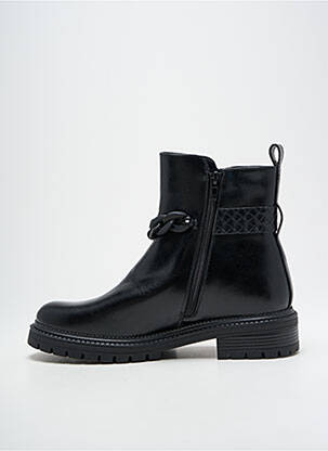 Botine/ghete țesătură satinată toc plat până la 3 cm negru DÉES SHOES femeie