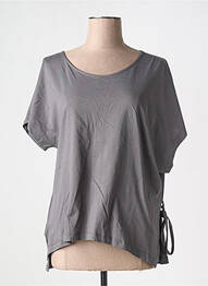 Tricou croială dreaptă mâneci scurte gri LOTUS EATERS femeie