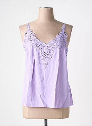 Top guler în v bretele subțiri violet CREAM femeie