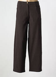 Pantalon drept închidere cu fermoar sub clapetă cu nasturi mărime normală maro MES SOEURS ET MOI femeie