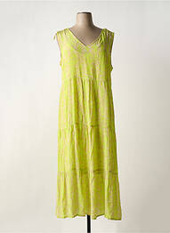 Rochie lungă imprimeu floral fără mâneci verde CREAM femeie