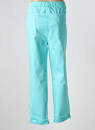 Pantalon drept talie elastică albastru ORIENTIQUE NATURALLY femeie