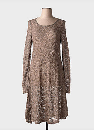 Rochie midi mâneci lungi mâneci lungi maro MYRINE femeie