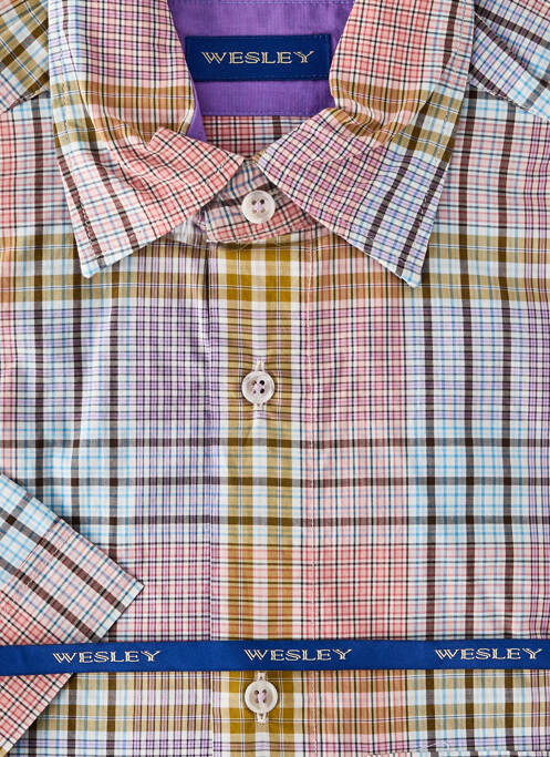 Cămașă cu mâneci scurte violet WESLEY bărbat