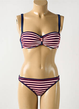 Costum de baie din două piese elasticitate top sutien modelat albastru OLYMPIA femeie