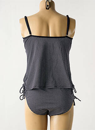 Tankini efect material satinat negru NANA SUN femeie
