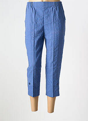 Pantalon trei sferturi talie elastică albastru GEVANA femeie