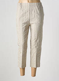 Pantalon trei sferturi talie elastică bej GEVANA femme