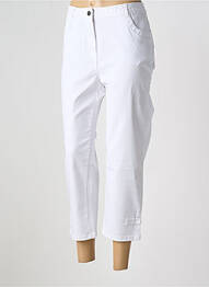 Pantalon trei sferturi buzunare alb FELINO femme