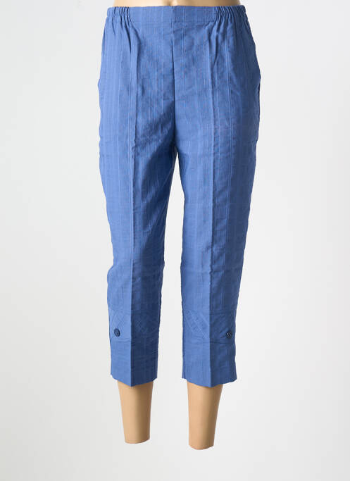 Pantalon trei sferturi talie elastică albastru GEVANA femme