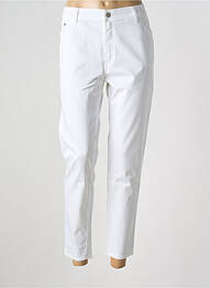 Pantalon slim țesătură poplin mărime normală alb COWEST femme