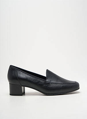 Mocasini țesătură satinată toc de 4 la 6 cm negru ARTIKA SOFT femeie