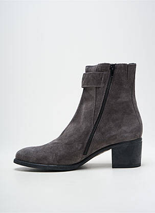 Botine/ghete nubuc toc de 4 la 6 cm gri GEO-REINO femeie
