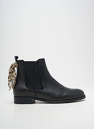 Botine/ghete material neted toc plat până la 3 cm negru GOODSTEP femeie