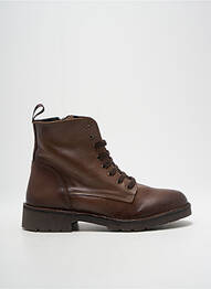 Botine/ghete material neted toc plat până la 3 cm maro BRAN'S femme