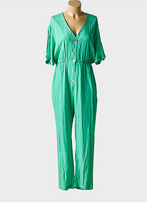 Salopetă-pantalon mâneci scurte mâneci scurte verde LAST QUEEN femeie