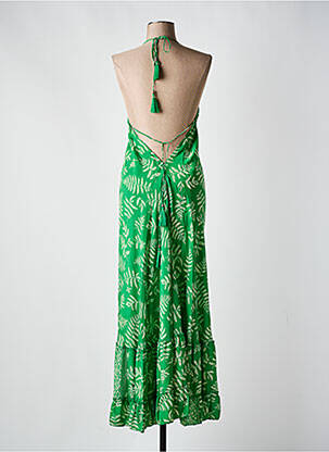 Rochie midi imprimeu fantezie fără mâneci verde GOA femeie