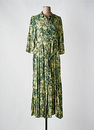 Rochie lungă mâneci lungi mâneci lungi verde GOA femeie
