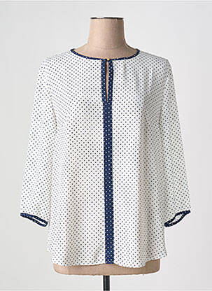 Bluză guler rotund mâneci 3/4 alb TINTA STYLE femeie