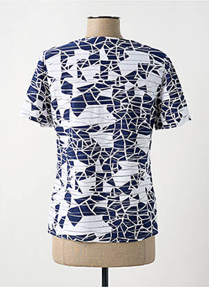 Tricou imprimeu fantezie mâneci scurte albastru GEVANA femeie