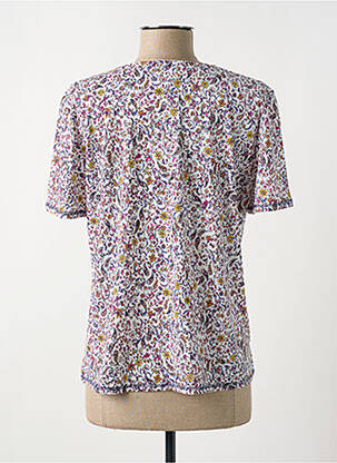 Tricou guler în v mâneci scurte violet GEVANA femeie