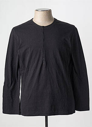 Tricou croială dreaptă mâneci lungi negru EMINENCE bărbat