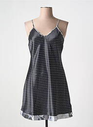 Nuisetă/combinetă efect material satinat negru FLEUR DE REVE femeie