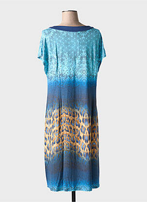 Rochie midi imprimeu fantezie mâneci scurte albastru BARANDI femeie