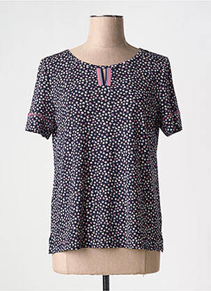 Tricou croială dreaptă mâneci scurte albastru GEVANA femeie