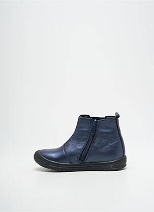Botine/ghete material neted vârf rotund albastru BOPY fată