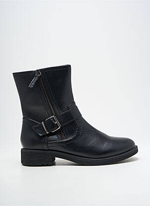 Botine/ghete material neted toc plat până la 3 cm negru JANA femeie