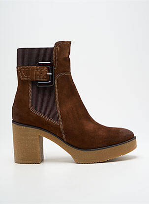 Botine/ghete nubuc toc de 7 la 9 cm maro MKD femeie
