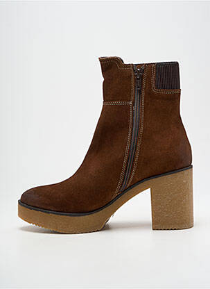 Botine/ghete nubuc toc de 7 la 9 cm maro MKD femeie