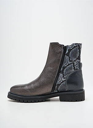 Botine/ghete material neted toc plat până la 3 cm argintiu MKD femeie
